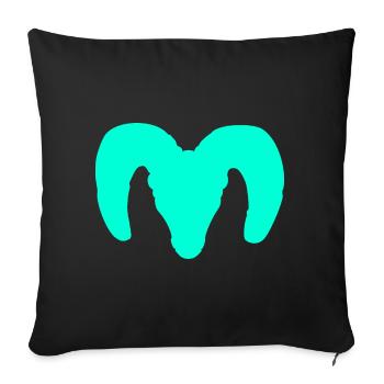 Silhouette de mouflon d’Amérique – Pure Wilderness - Housse de coussin décorative 45 x 45 cm - noir - Devant