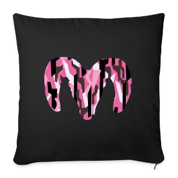 Bighorn Sheep Camouflage – Pure Wilderness - Sofa pillowcase 17,3'' x 17,3'' (45 x 45 cm) - black - Front