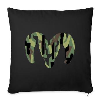Bighorn Sheep Camouflage – Pure Wilderness - Sofa pillowcase 17,3'' x 17,3'' (45 x 45 cm) - black - Front