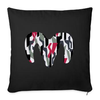 Bighorn Sheep Camouflage – Pure Wilderness - Sofa pillowcase 17,3'' x 17,3'' (45 x 45 cm) - black - Front