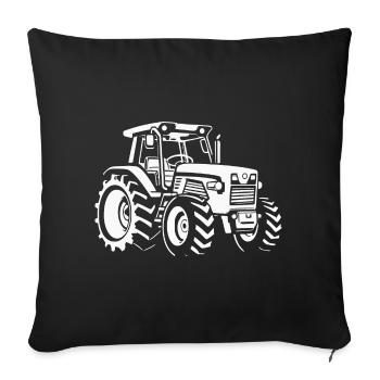 Tracteur Agriculteur Tracteur Agriculteur - Housse de coussin décorative 45 x 45 cm - noir - Devant