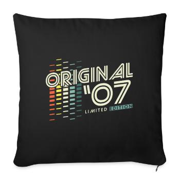 Original 2007 Vintage Vintage Retro Birthday - Sofa pillowcase 17,3'' x 17,3'' (45 x 45 cm) - black - Front