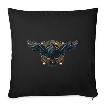 Le corbeau d’Odin Viking Valhalla Mythologie viking - Housse de coussin décorative 45 x 45 cm - noir - Devant