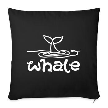 La queue de la baleine (blanc) - Housse de coussin décorative 45 x 45 cm - noir - Devant