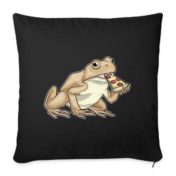 Frog Pizza - Sofa pillowcase 17,3'' x 17,3'' (45 x 45 cm) - black - Front