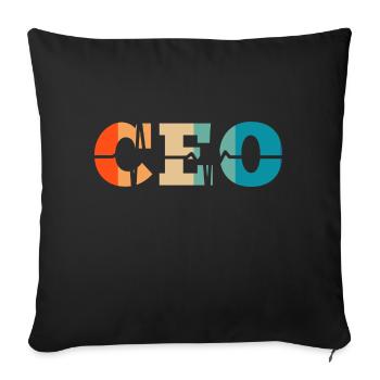 Battement de cœur rétro Chief Executive Officer - Housse de coussin décorative 45 x 45 cm - noir - Devant