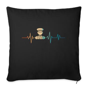 Heartbeat retro taxi driver - Sofa pillowcase 17,3'' x 17,3'' (45 x 45 cm) - black - Front