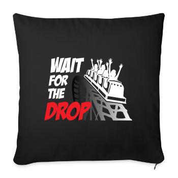 Wait For The Drop Roller Coaster - Sofa pillowcase 17,3'' x 17,3'' (45 x 45 cm) - black - Front