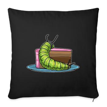 Gâteau à la chenille - Housse de coussin décorative 45 x 45 cm - noir - Devant