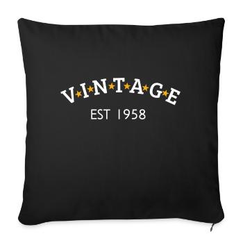 Vintage is 1958 - Sofa pillowcase 17,3'' x 17,3'' (45 x 45 cm) - black - Front
