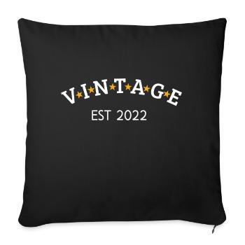 Vintage is 2022 - Sofa pillowcase 17,3'' x 17,3'' (45 x 45 cm) - black - Front