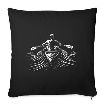 Rowing Line Art - Sofa pillowcase 17,3'' x 17,3'' (45 x 45 cm) - black - Front