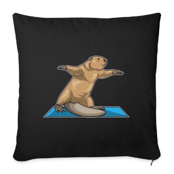 Beaver Yoga Gymnastique - Housse de coussin décorative 45 x 45 cm - noir - Devant