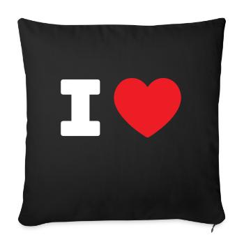 I LOVE - HEART Add Your own text - Sofa pillowcase 17,3'' x 17,3'' (45 x 45 cm) - black - Front