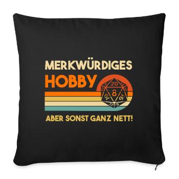 RPG Rollenspiel Tabletop TRPG Pen-&-Paper - Sofakissenbezug 45 x 45 cm - Schwarz - Vorne