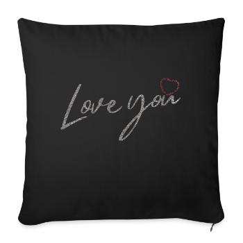 Love you - Sofa pillowcase 17,3'' x 17,3'' (45 x 45 cm) - black - Front