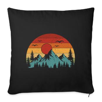 Mountains - Go Outside, The Graphics Are Amazing - Sofa pillowcase 17,3'' x 17,3'' (45 x 45 cm) - black - Front