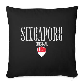 Singaporean original, born in Singapore - Sofa pillowcase 17,3'' x 17,3'' (45 x 45 cm) - black - Front