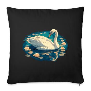 Cygnes Cygne - Housse de coussin décorative 45 x 45 cm - noir - Devant