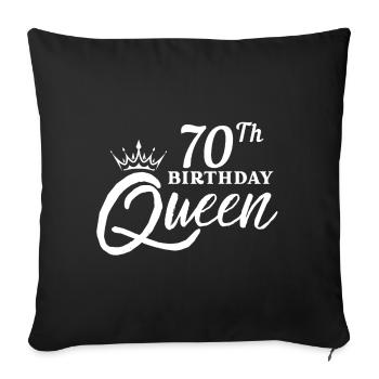Reine du 70e anniversaire - Housse de coussin décorative 45 x 45 cm - noir - Devant