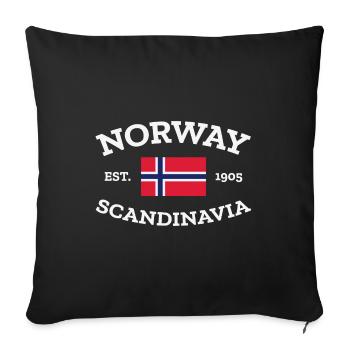 Norway - Norge - Norwegen - Scandinavia - 1905 - Sofa pillowcase 17,3'' x 17,3'' (45 x 45 cm) - black - Front