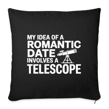 Journal romantique de télescope de date - Housse de coussin décorative 45 x 45 cm - noir - Devant