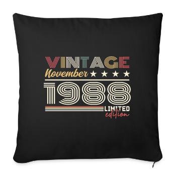 Novembre 1988 - Housse de coussin décorative 45 x 45 cm - noir - Devant
