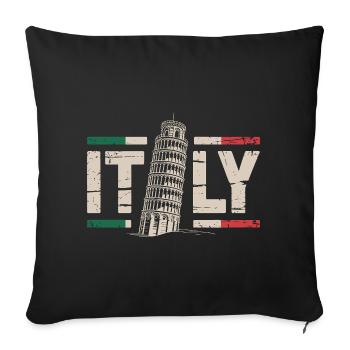 Leaning Tower Italy Vintage - Sofa pillowcase 17,3'' x 17,3'' (45 x 45 cm) - black - Front