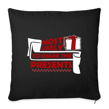 Le plus susceptible de secouer les cadeaux Noël Fun - Housse de coussin décorative 45 x 45 cm - noir - Devant