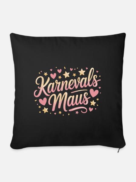 Karnevalsmaus Karneval Köln Kölner Karnevals Maus - Sofakissenbezug 45 x 45 cm - Schwarz