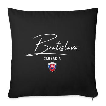 Bratislava Slovakia, minimalist elegant design - Sofa pillowcase 17,3'' x 17,3'' (45 x 45 cm) - black - Front