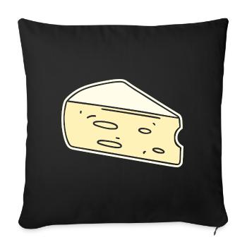 Humour fromage brie - Housse de coussin décorative 45 x 45 cm - noir - Devant
