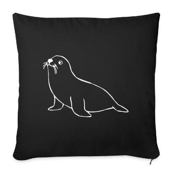 Seal Seal T-shirt Gift Northern Germany - Sofa pillowcase 17,3'' x 17,3'' (45 x 45 cm) - black - Front