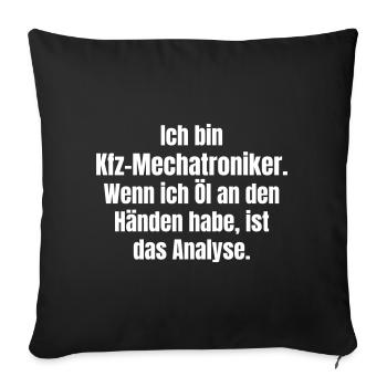 Kfz-Mechatroniker Öl-Hand Analyse - Sofakissenbezug 45 x 45 cm - Schwarz - Vorne