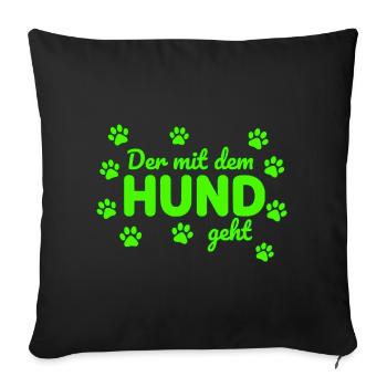 The one with the dog goes saying - Sofa pillowcase 17,3'' x 17,3'' (45 x 45 cm) - black - Front