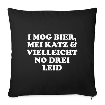 I like beer, my cat & maybe no three sorrows - Sofa pillowcase 17,3'' x 17,3'' (45 x 45 cm) - black - Front