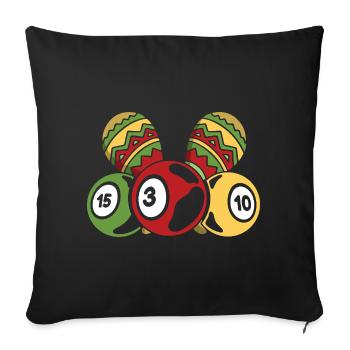 Bingo Game Bingo & Maracas Fiesta Bingo - Sofa pillowcase 17,3'' x 17,3'' (45 x 45 cm) - black - Front