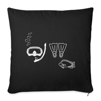 Scuba diving - gift idea - Sofa pillowcase 17,3'' x 17,3'' (45 x 45 cm) - black - Front