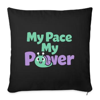 Gentle parenting identity, slow - Sofa pillowcase 17,3'' x 17,3'' (45 x 45 cm) - black - Front