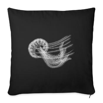 Glowing jellyfish in the water - Sofa pillowcase 17,3'' x 17,3'' (45 x 45 cm) - black - Front
