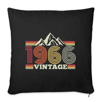 60th Birthday Vintage 1966 Vintage Mountains Hiking - Sofa pillowcase 17,3'' x 17,3'' (45 x 45 cm) - black - Front
