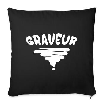 Engraver Swirl Emblem - Sofa pillowcase 17,3'' x 17,3'' (45 x 45 cm) - black - Front