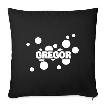 First name Gregor - Sofa pillowcase 17,3'' x 17,3'' (45 x 45 cm) - black - Front
