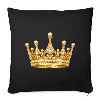 Golden royal crown with pearls - Sofa pillowcase 17,3'' x 17,3'' (45 x 45 cm) - black - Front