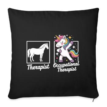 Unicorn Therapist Motif - Sofa pillowcase 17,3'' x 17,3'' (45 x 45 cm) - black - Front