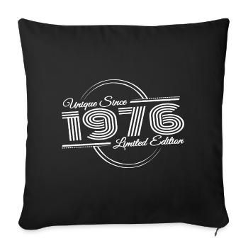 Unique 50e anniversaire Vintage 1976 Rétro - Housse de coussin décorative 45 x 45 cm - noir - Devant