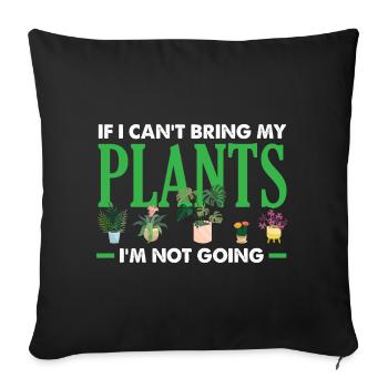 Je ne pars pas sans mes plantes succulentes - Housse de coussin décorative 45 x 45 cm - noir - Devant