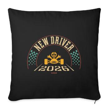 New Driver 2026 (Driving Licence / 4C) - Sofa pillowcase 17,3'' x 17,3'' (45 x 45 cm) - black - Front
