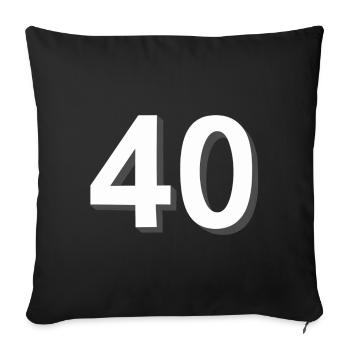40, Numbers, Birthday - Sofa pillowcase 17,3'' x 17,3'' (45 x 45 cm) - black - Front