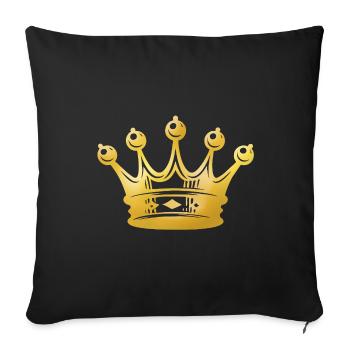 Gold Crown Silhouette - Sofa pillowcase 17,3'' x 17,3'' (45 x 45 cm) - black - Front